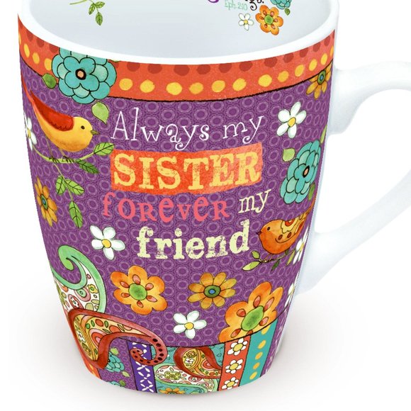 NIB Purple 'Always My Sister Forever My Friend' Mug 12 Ounces - Picture 2 of 4